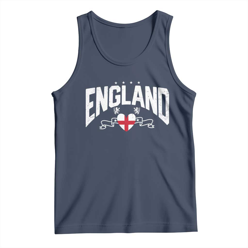 England Flag Heart Tank Top Patriotic English Pride Graphic Gift TS12 Navy Print Your Wear
