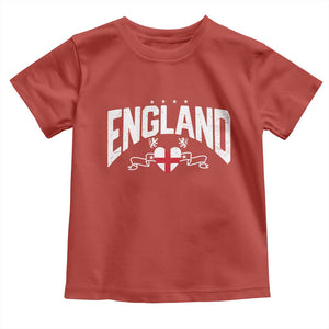 England Flag Heart Toddler T Shirt Patriotic English Pride Graphic Gift TS12 Red Print Your Wear