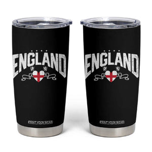 England Flag Heart Tumbler Cup Patriotic English Pride Graphic Gift TS12 Black Print Your Wear
