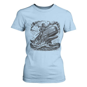 Funny Skeleton Whale Rider T Shirt For Women Dark Maritime Gothic Vintage Nautical Graphic