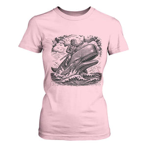 Funny Skeleton Whale Rider T Shirt For Women Dark Maritime Gothic Vintage Nautical Graphic