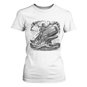 Funny Skeleton Whale Rider T Shirt For Women Dark Maritime Gothic Vintage Nautical Graphic