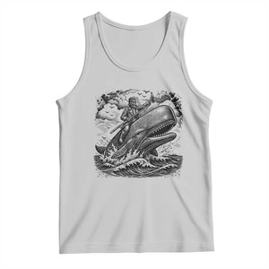 Funny Skeleton Whale Rider Tank Top Dark Maritime Gothic Vintage Nautical Graphic