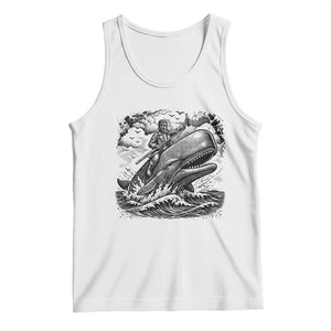 Funny Skeleton Whale Rider Tank Top Dark Maritime Gothic Vintage Nautical Graphic