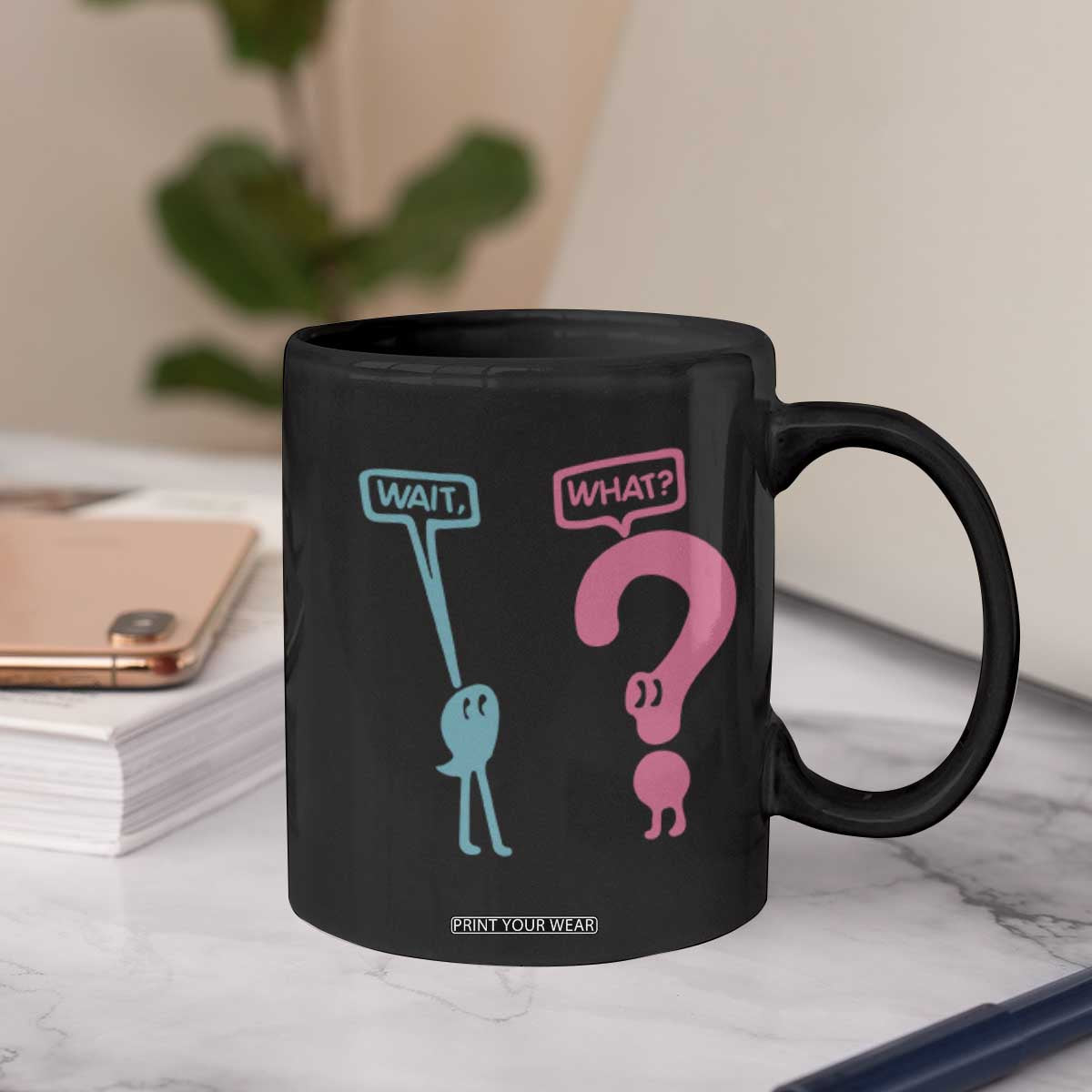 Wait What Grammar English Teacher Coffee Mug Funny Punctuation Gift