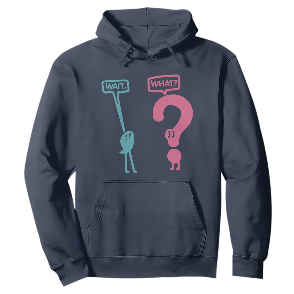 Wait What Grammar English Teacher Hoodie Funny Punctuation Gift