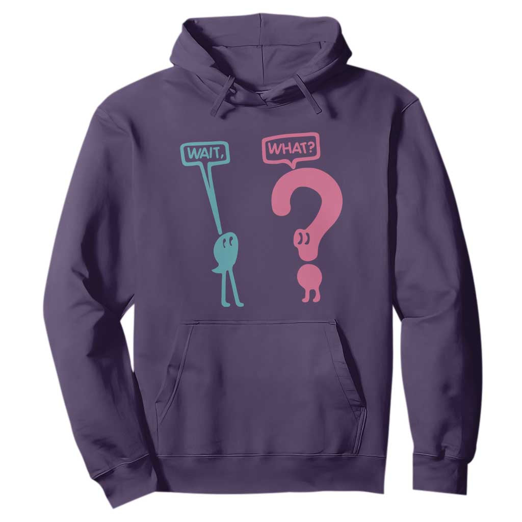 Wait What Grammar English Teacher Hoodie Funny Punctuation Gift