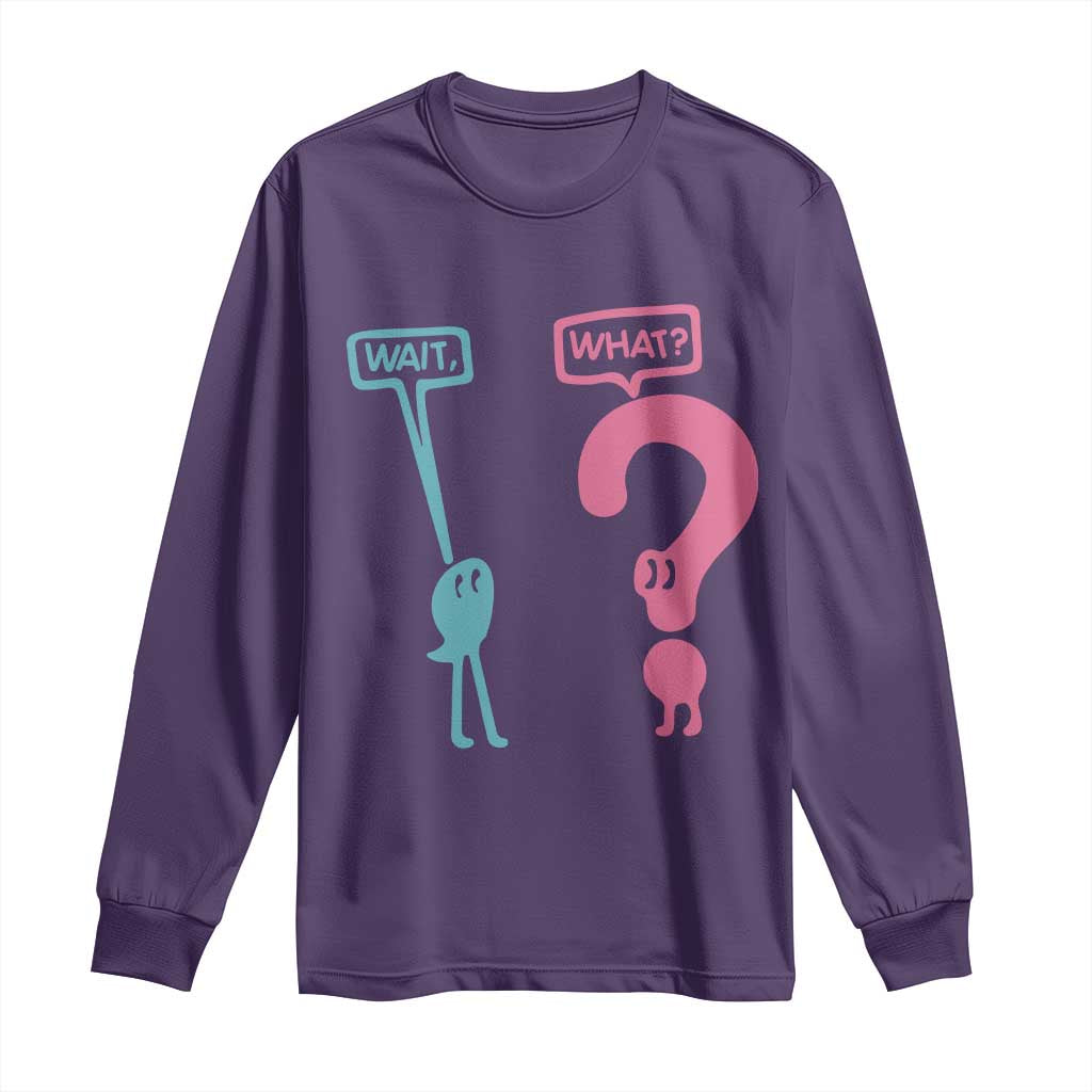 Wait What Grammar English Teacher Long Sleeve Shirt Funny Punctuation Gift