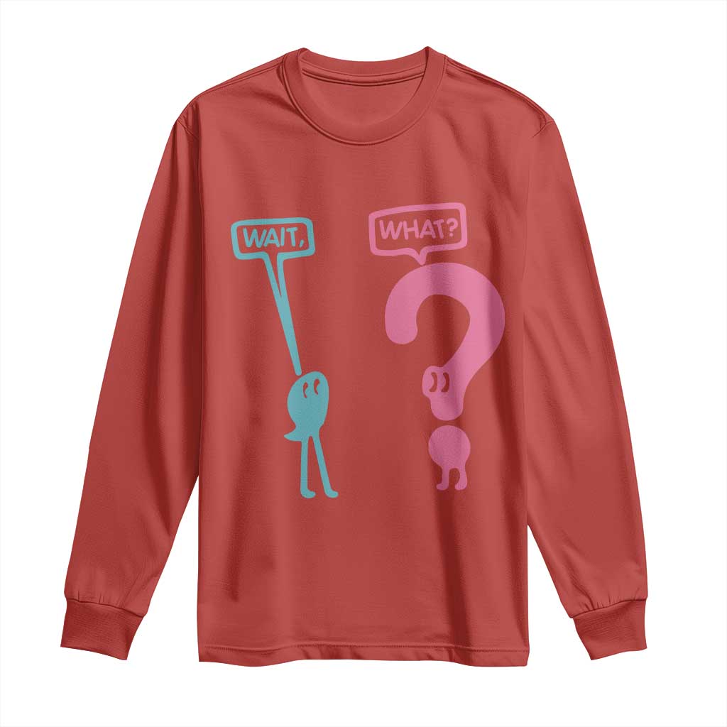 Wait What Grammar English Teacher Long Sleeve Shirt Funny Punctuation Gift