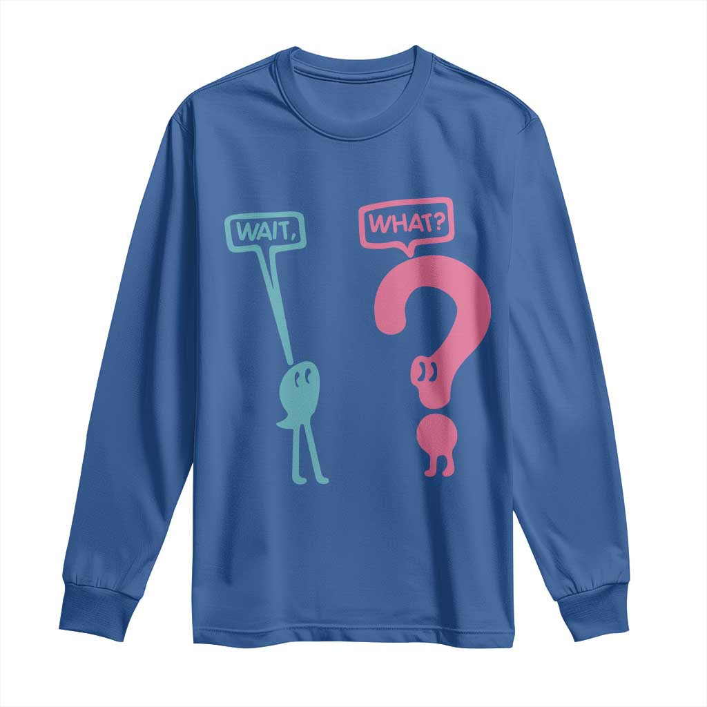 Wait What Grammar English Teacher Long Sleeve Shirt Funny Punctuation Gift