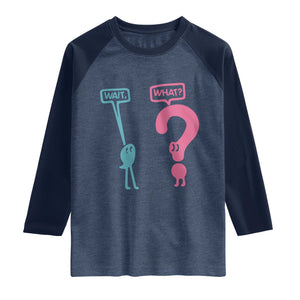 Wait What Grammar English Teacher Raglan Shirt Funny Punctuation Gift