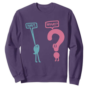 Wait What Grammar English Teacher Sweatshirt Funny Punctuation Gift