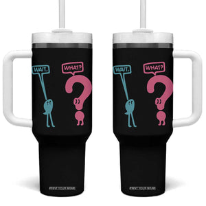 Wait What Grammar English Teacher Tumbler With Handle Funny Punctuation Gift