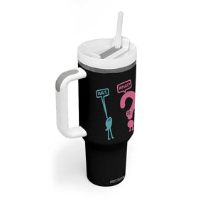 Wait What Grammar English Teacher Tumbler With Handle Funny Punctuation Gift