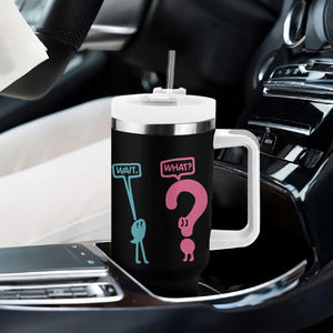 Wait What Grammar English Teacher Tumbler With Handle Funny Punctuation Gift