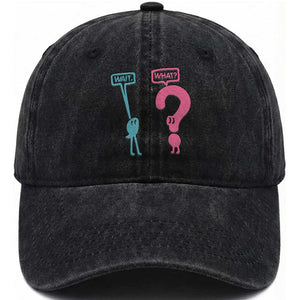 Wait What Grammar English Teacher Washed Cotton Baseball Cap Funny Punctuation Gift TS12 Print Your Wear