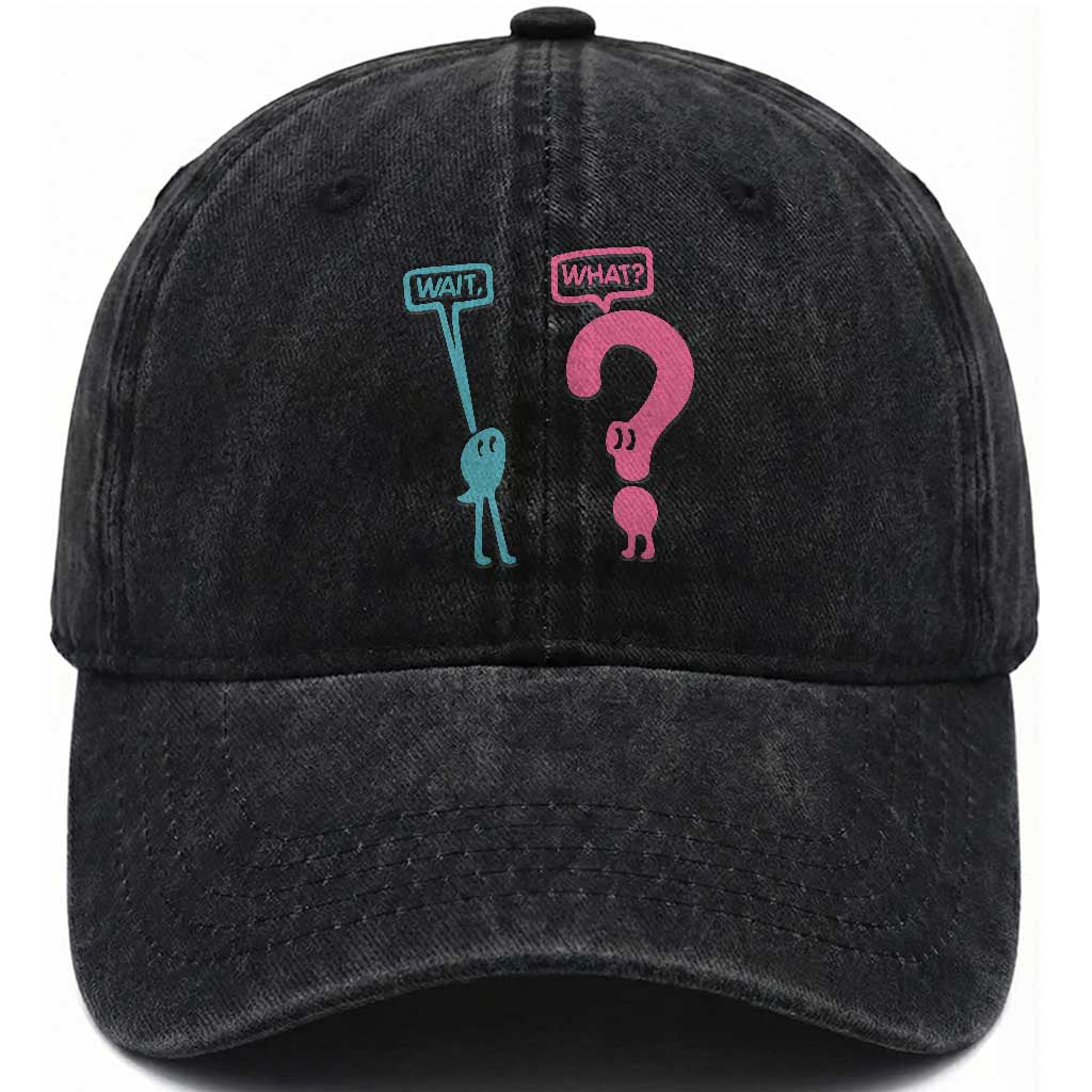 Wait What Grammar English Teacher Washed Cotton Baseball Cap Funny Punctuation Gift TS12 Print Your Wear