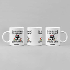 Black Cat English Teacher Gift Coffee Mug No More Homework Punctuation Matters Grammar Humor TS12 Print Your Wear