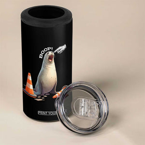 Funny Neil The Seal Boop 4 in 1 Can Cooler Tumbler Viral Cute Seal Lover Gift