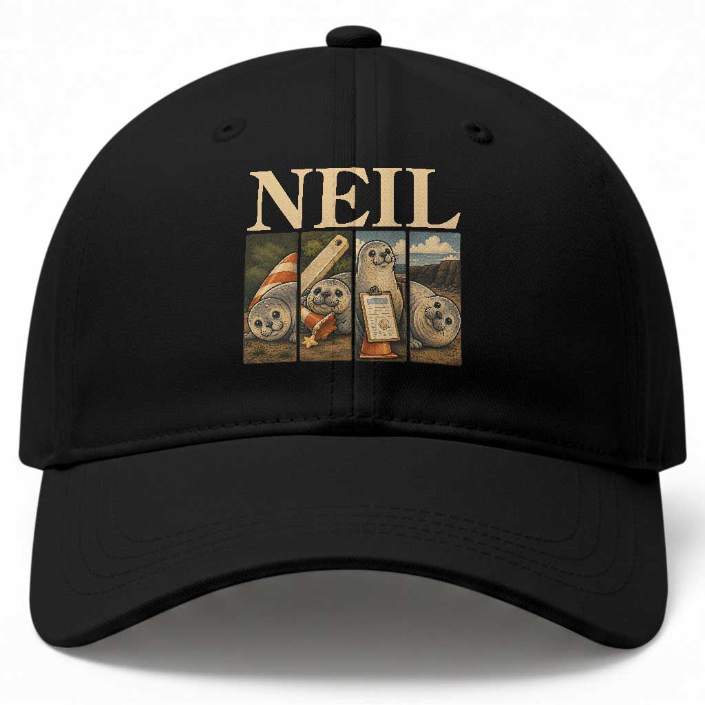 Funny Neil The Seal Baseball Cap Viral Ocean Animal Meme Graphic TS12 Print Your Wear