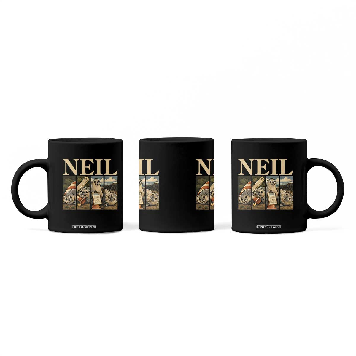 Funny Neil The Seal Coffee Mug Viral Ocean Animal Meme Graphic