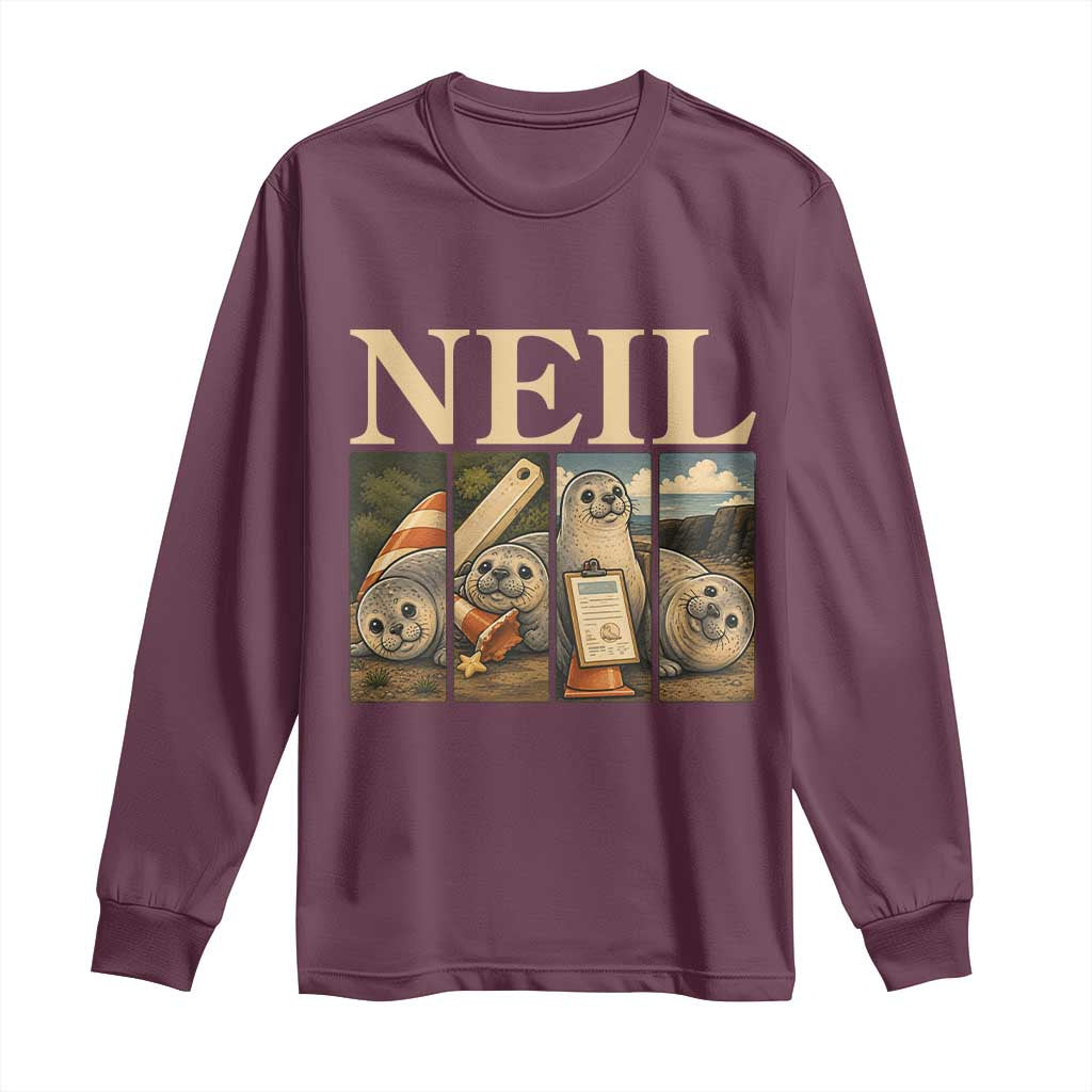 Funny Neil The Seal Long Sleeve Shirt Viral Ocean Animal Meme Graphic