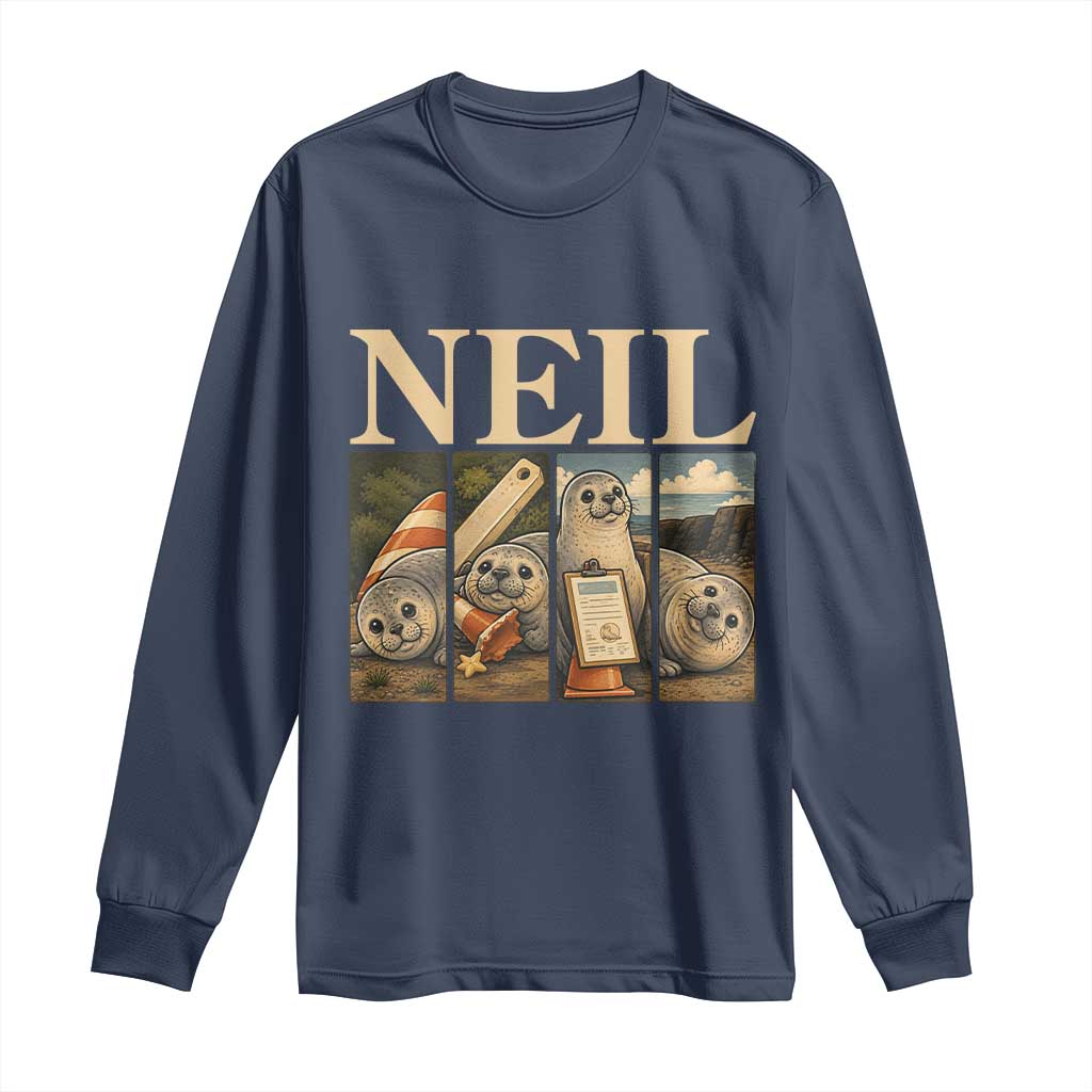 Funny Neil The Seal Long Sleeve Shirt Viral Ocean Animal Meme Graphic