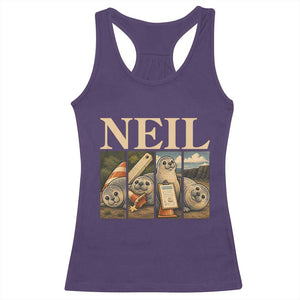 Funny Neil The Seal Racerback Tank Top Viral Ocean Animal Meme Graphic