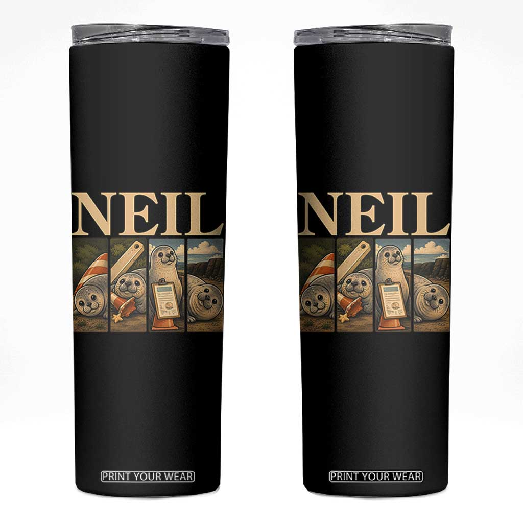 Funny Neil The Seal Skinny Tumbler Viral Ocean Animal Meme Graphic