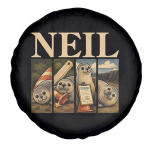 Funny Neil The Seal Spare Tire Cover Viral Ocean Animal Meme Graphic