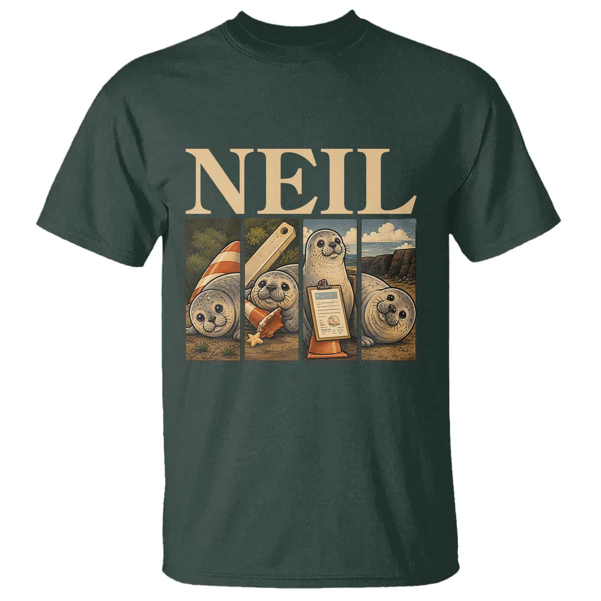 Funny Neil The Seal T Shirt Viral Ocean Animal Meme Graphic