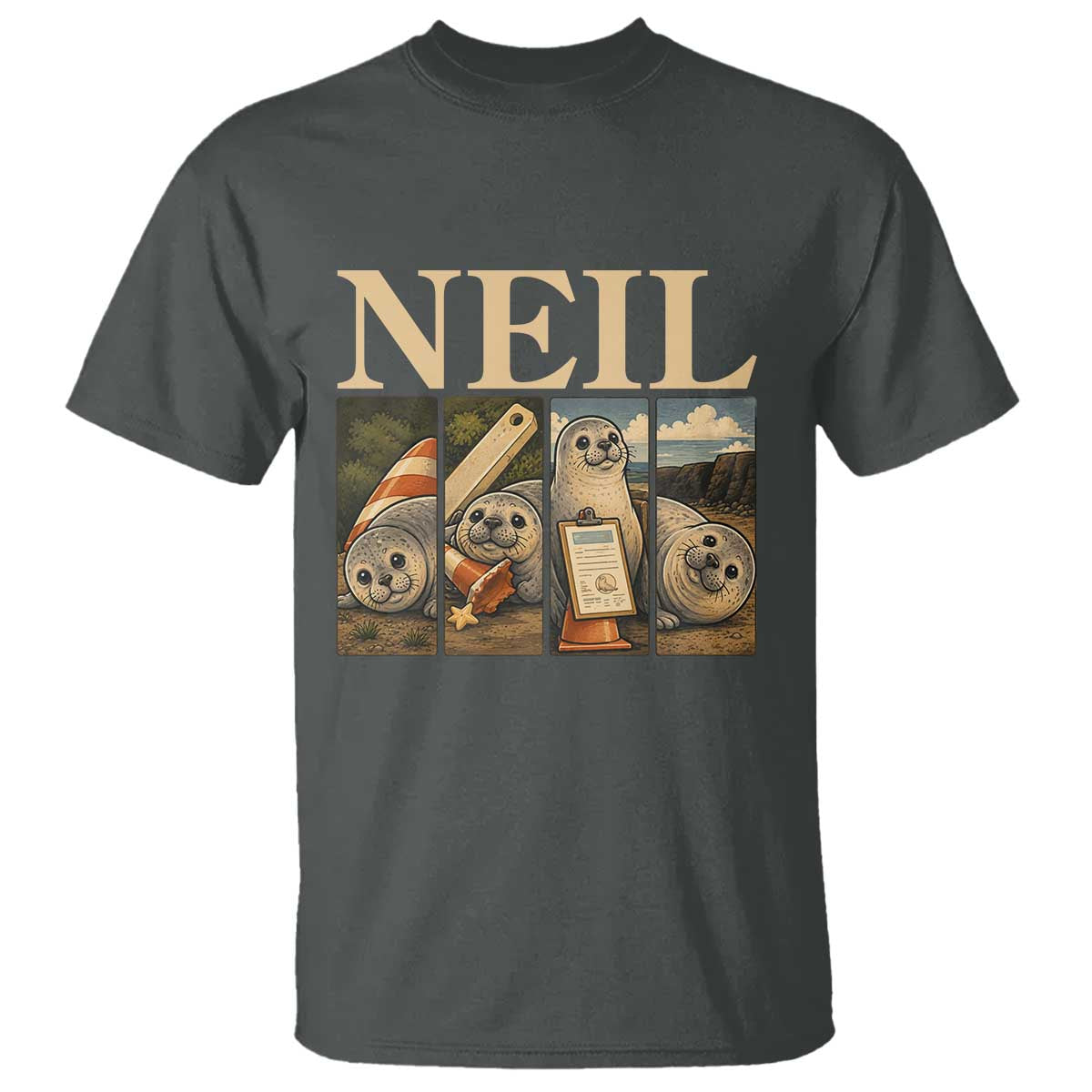 Funny Neil The Seal T Shirt Viral Ocean Animal Meme Graphic
