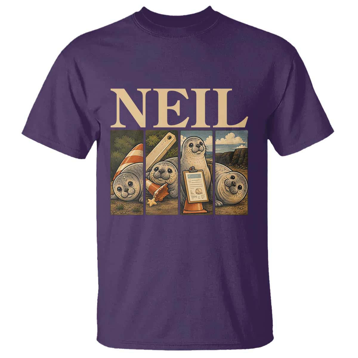Funny Neil The Seal T Shirt Viral Ocean Animal Meme Graphic