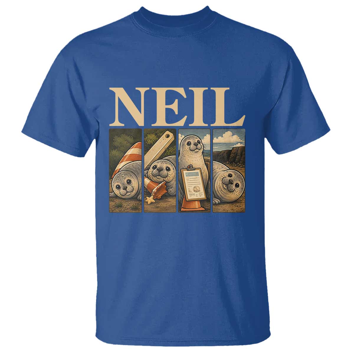 Funny Neil The Seal T Shirt Viral Ocean Animal Meme Graphic
