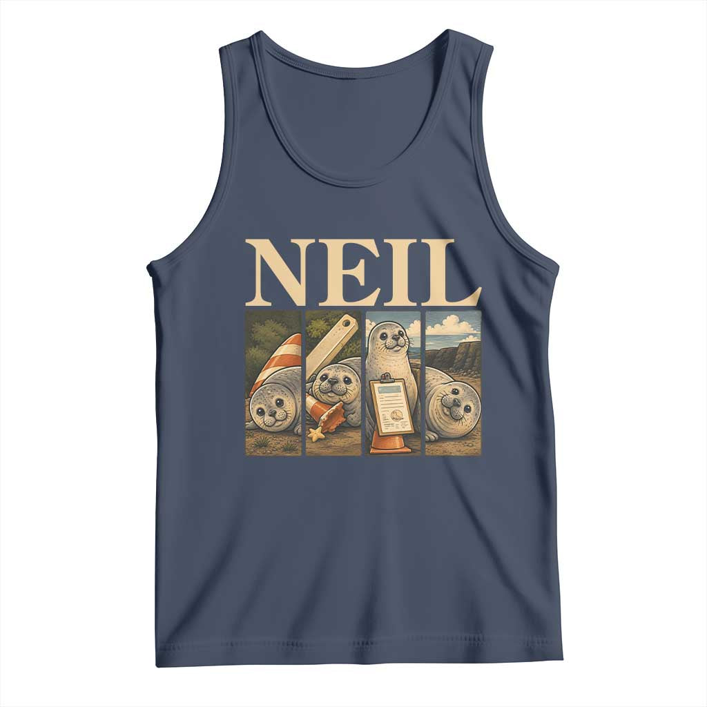 Funny Neil The Seal Tank Top Viral Ocean Animal Meme Graphic