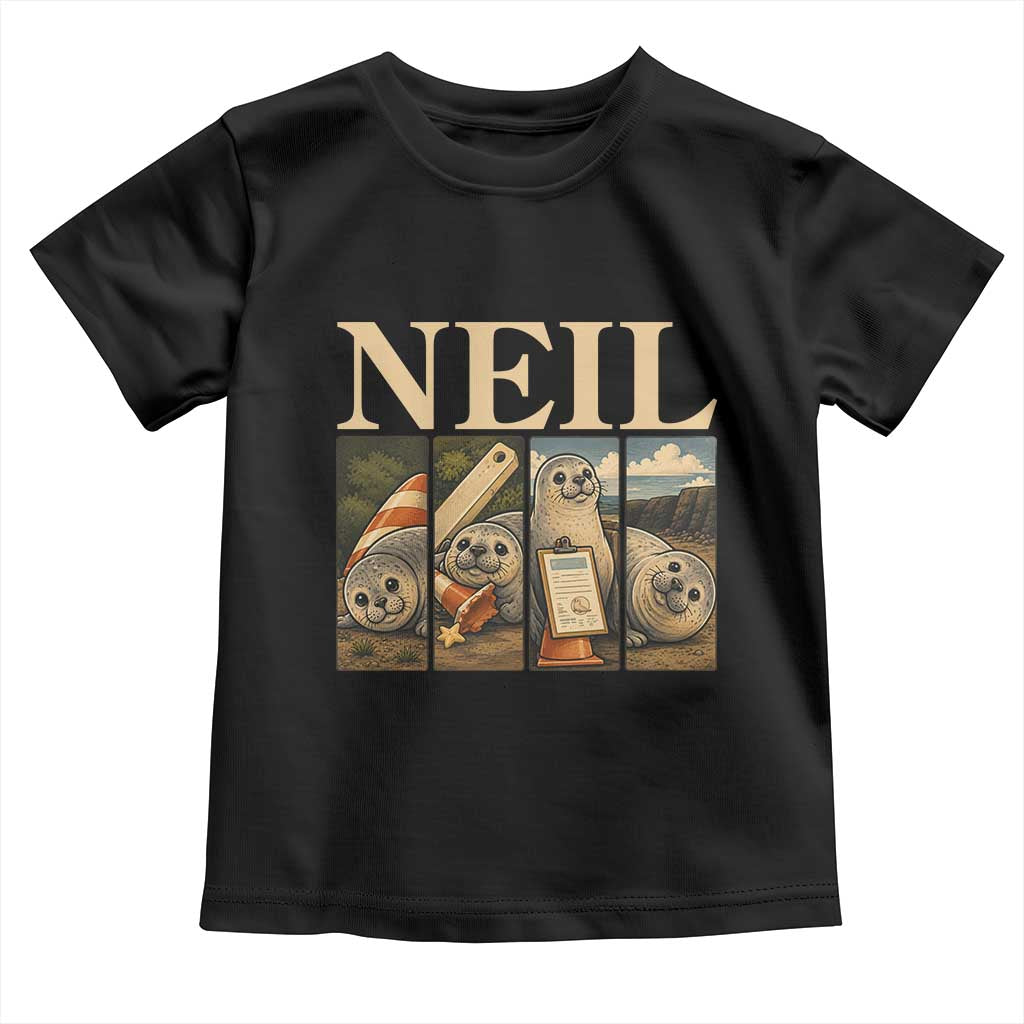 Funny Neil The Seal Toddler T Shirt Viral Ocean Animal Meme Graphic TS12 Black Print Your Wear
