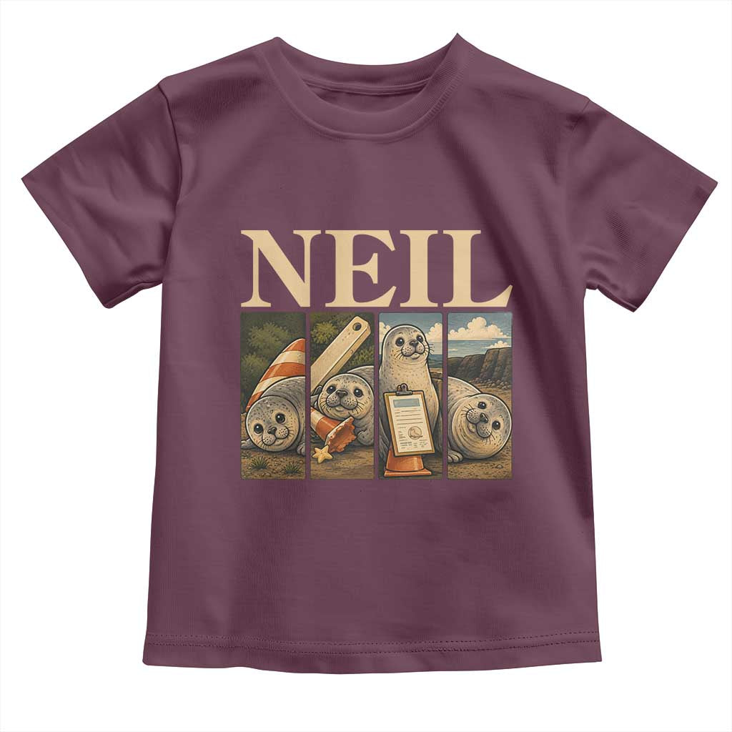 Funny Neil The Seal Toddler T Shirt Viral Ocean Animal Meme Graphic TS12 Maroon Print Your Wear