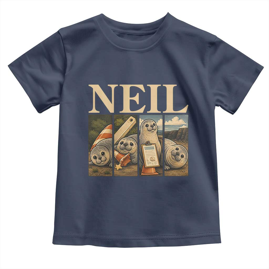 Funny Neil The Seal Toddler T Shirt Viral Ocean Animal Meme Graphic TS12 Navy Print Your Wear