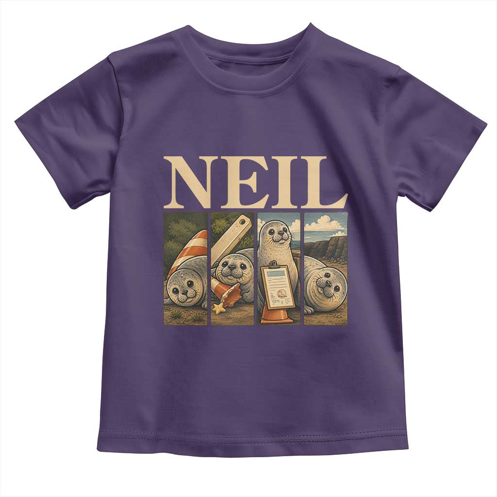 Funny Neil The Seal Toddler T Shirt Viral Ocean Animal Meme Graphic TS12 Purple Print Your Wear