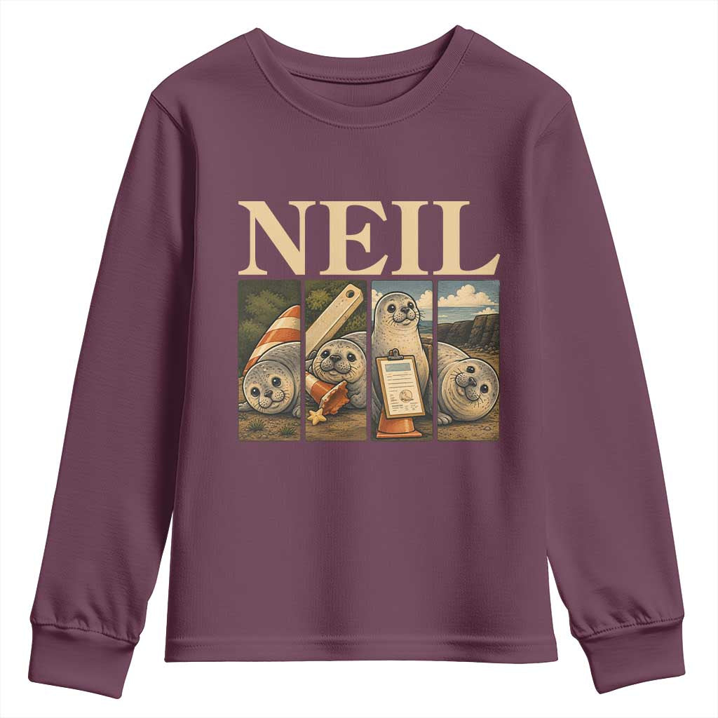 Funny Neil The Seal Youth Sweatshirt Viral Ocean Animal Meme Graphic