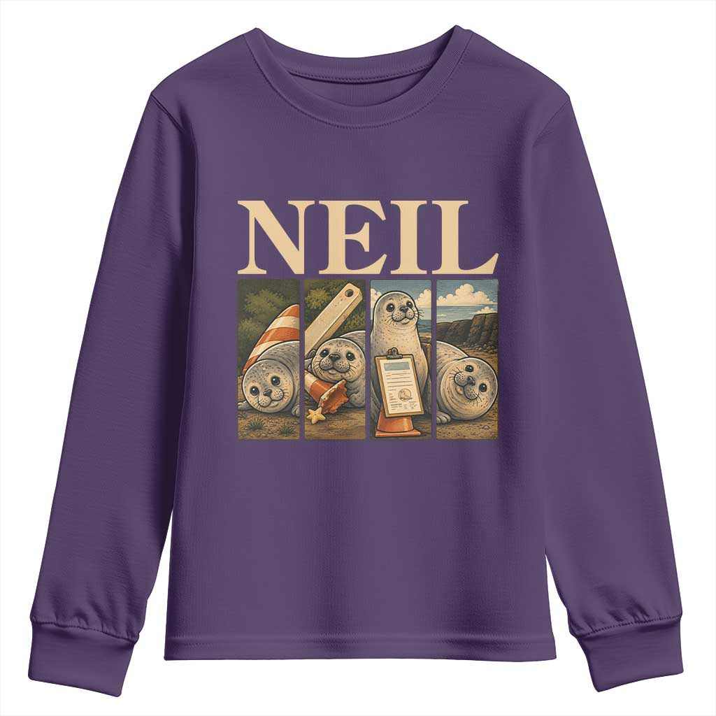 Funny Neil The Seal Youth Sweatshirt Viral Ocean Animal Meme Graphic