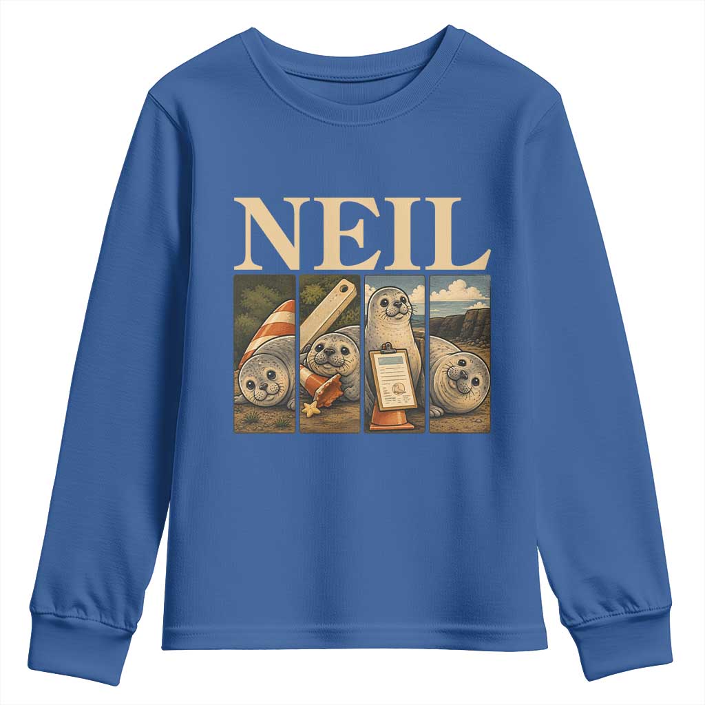 Funny Neil The Seal Youth Sweatshirt Viral Ocean Animal Meme Graphic