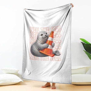 Neil The Seal Groovy Throw Blanket Retro Vintage Cute Seal Lover Graphic