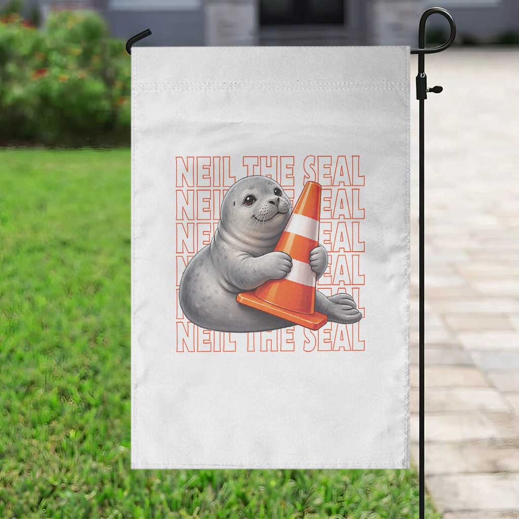 Neil The Seal Groovy Garden Flag Retro Vintage Cute Seal Lover Graphic