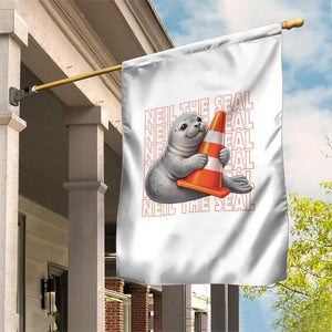 Neil The Seal Groovy Garden Flag Retro Vintage Cute Seal Lover Graphic
