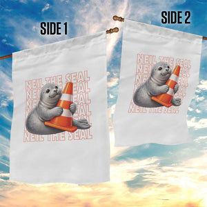 Neil The Seal Groovy Garden Flag Retro Vintage Cute Seal Lover Graphic