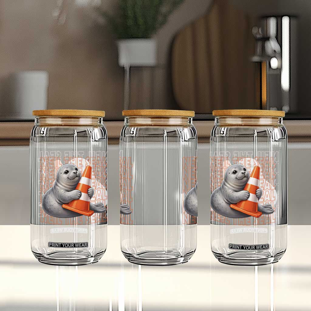 Neil The Seal Groovy Glass Can Retro Vintage Cute Seal Lover Graphic