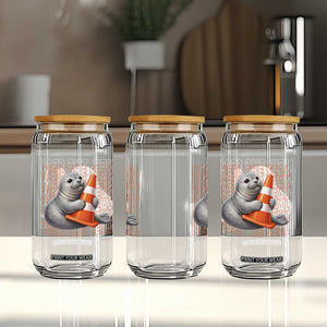 Neil The Seal Groovy Glass Can Retro Vintage Cute Seal Lover Graphic