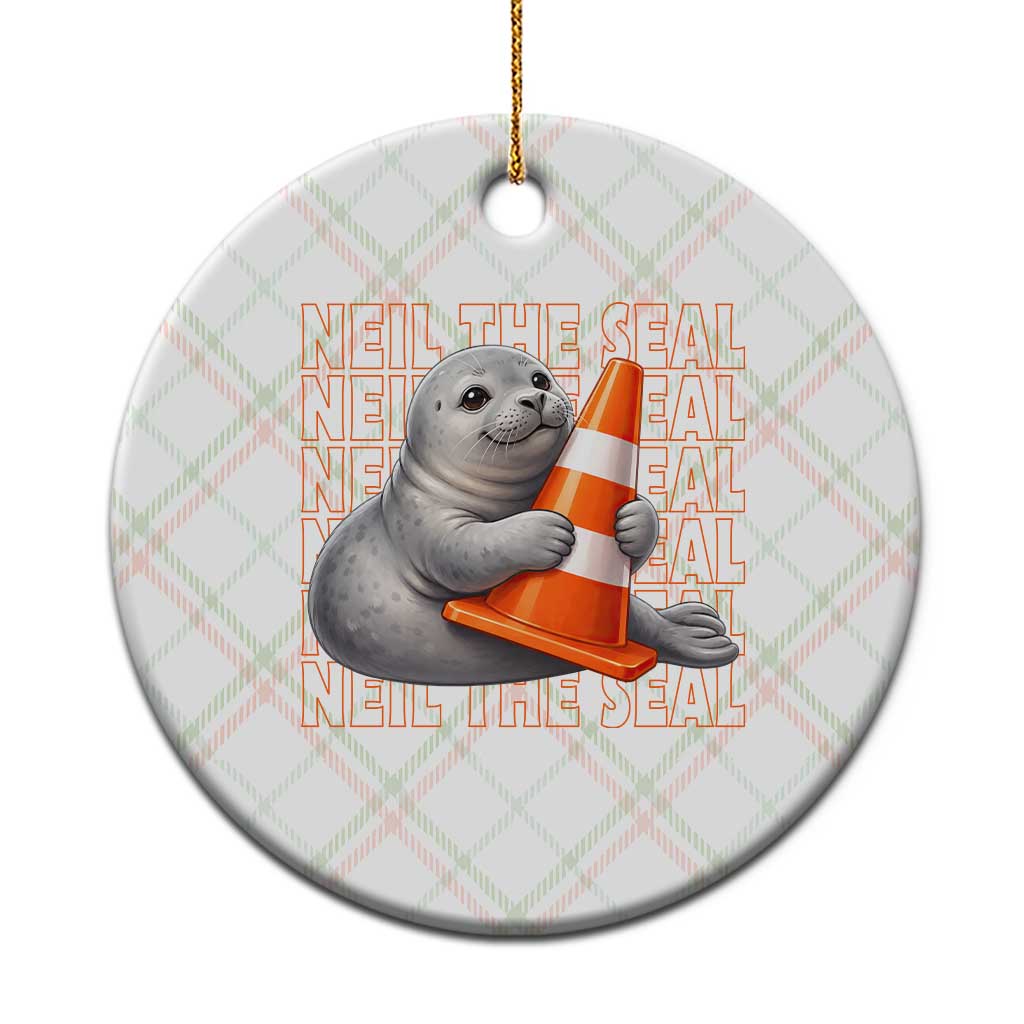 Neil The Seal Groovy Ceramic Ornament Retro Vintage Cute Seal Lover Graphic
