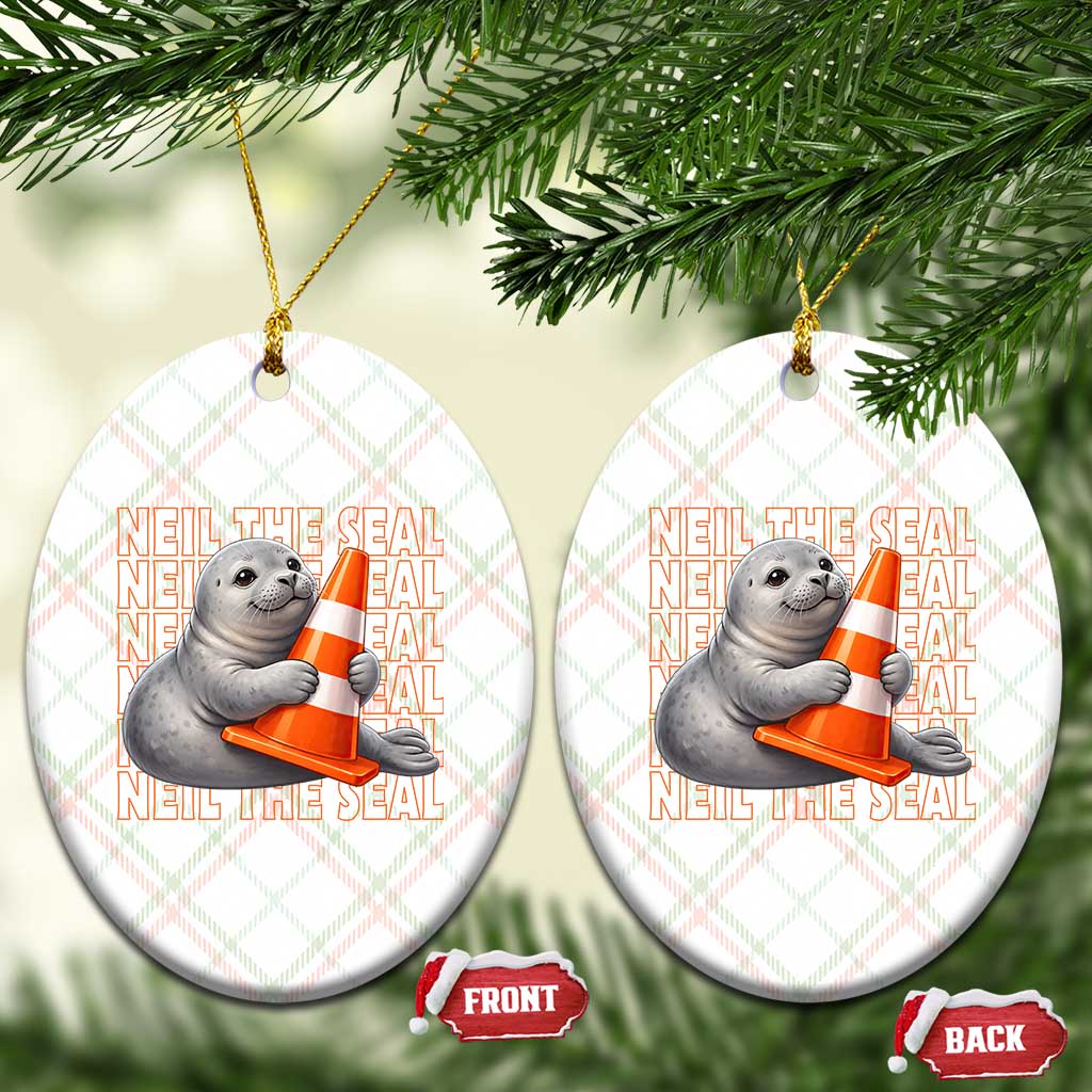 Neil The Seal Groovy Ceramic Ornament Retro Vintage Cute Seal Lover Graphic